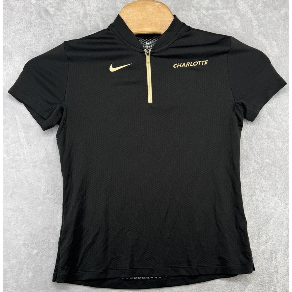 Nike Dri‎ Fit Charlotte 49ers Black 1/4 Zip Mockneck Black Shirt Women's M